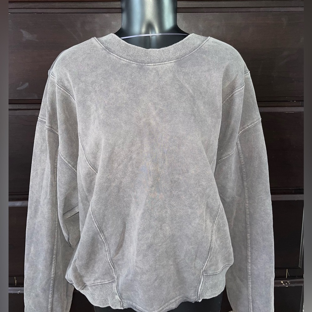 LYN BURCHES Gray Crewneck Sweatshirt | Size S